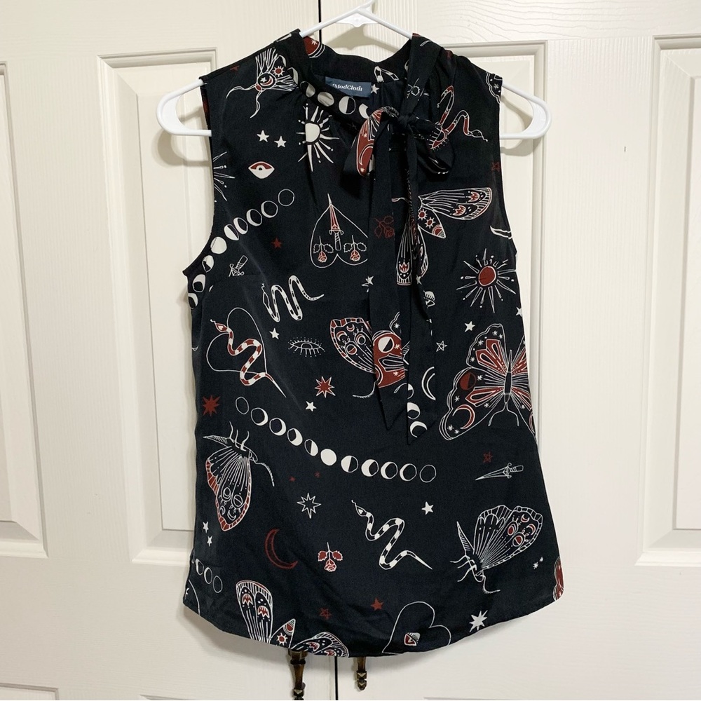 Modcloth Moth Moon Witchy Top